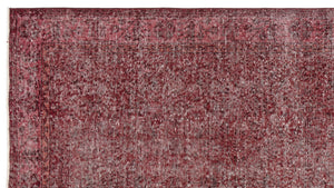 Red Over Dyed Vintage Rug 5'3'' x 9'5'' ft 159 x 287 cm