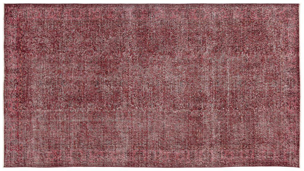 Red Over Dyed Vintage Rug 5'3'' x 9'5'' ft 159 x 287 cm