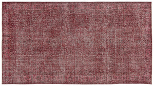 Red Over Dyed Vintage Rug 5'3'' x 9'5'' ft 159 x 287 cm