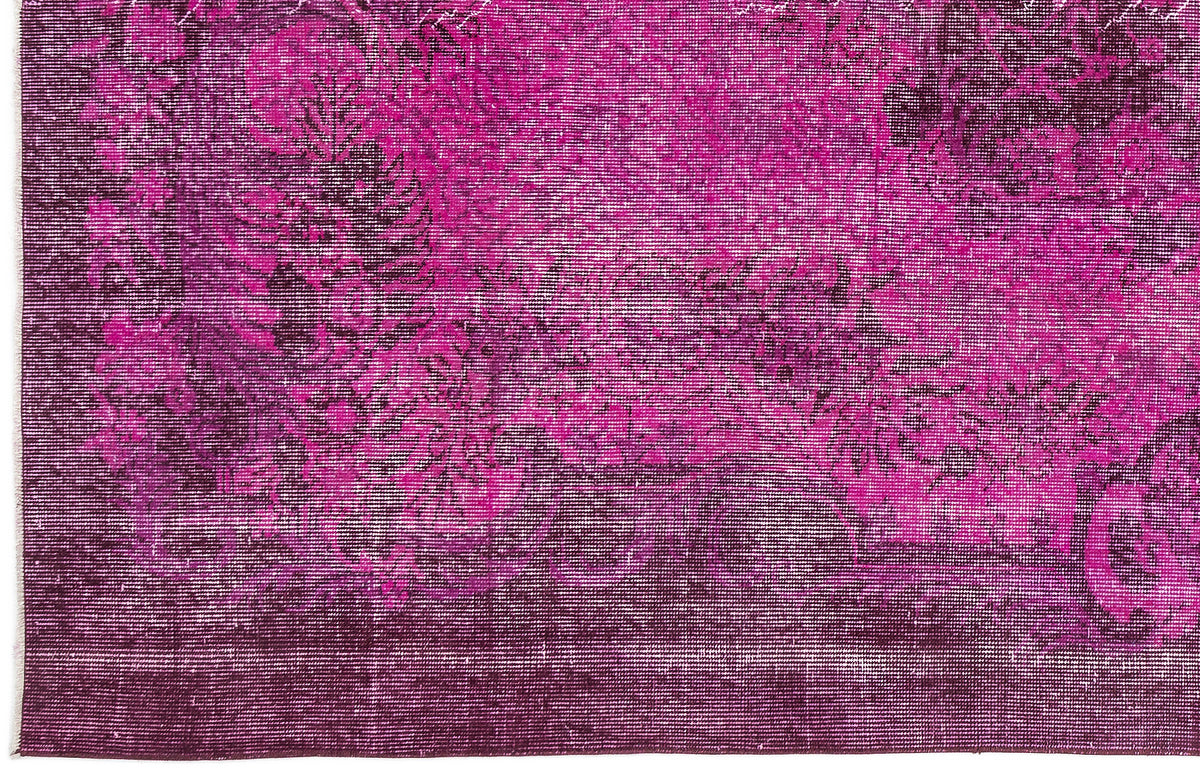 Fuchsia Over Dyed Vintage Rug 5&#39;10&#39;&#39; x 9&#39;7&#39;&#39; ft 179 x 293 cm