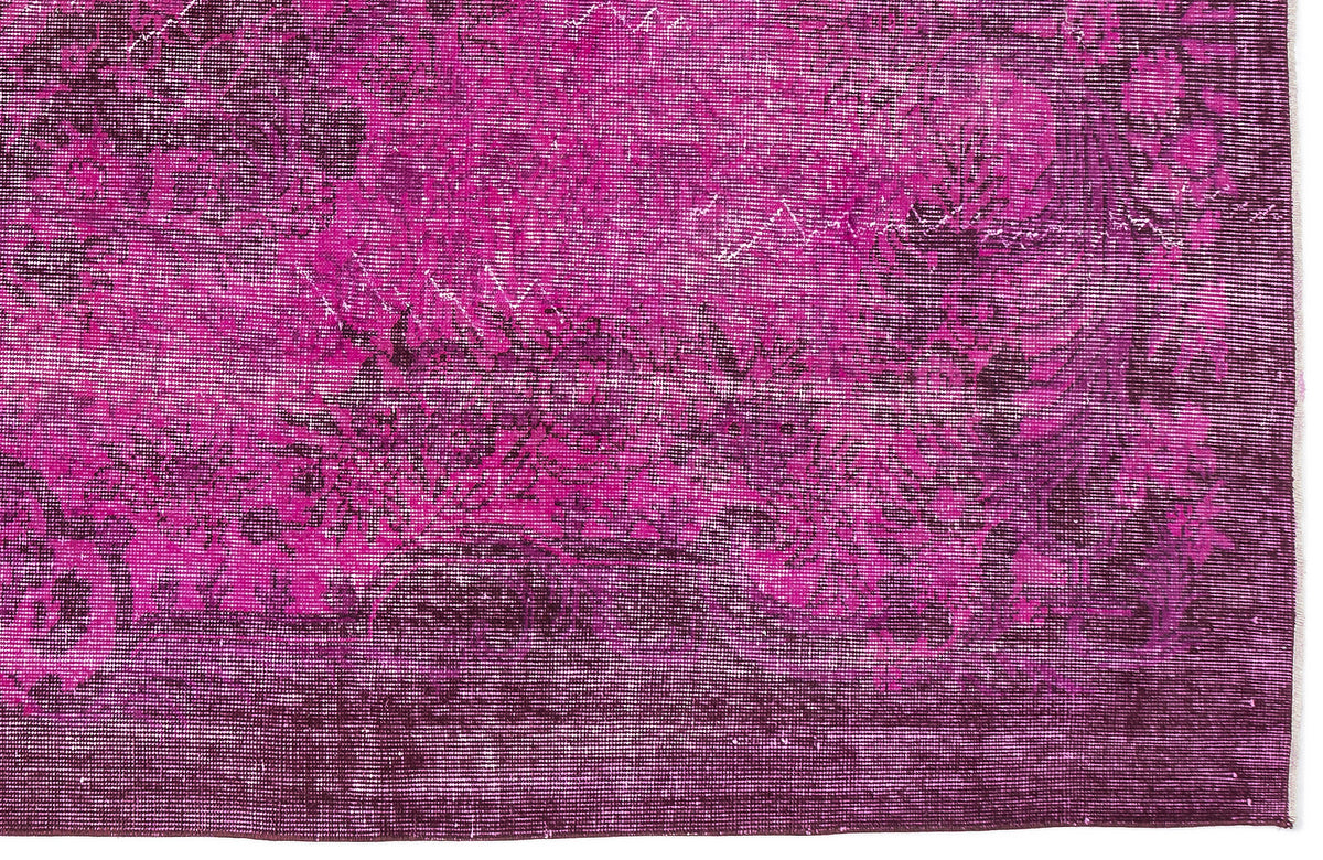 Fuchsia Over Dyed Vintage Rug 5&#39;10&#39;&#39; x 9&#39;7&#39;&#39; ft 179 x 293 cm