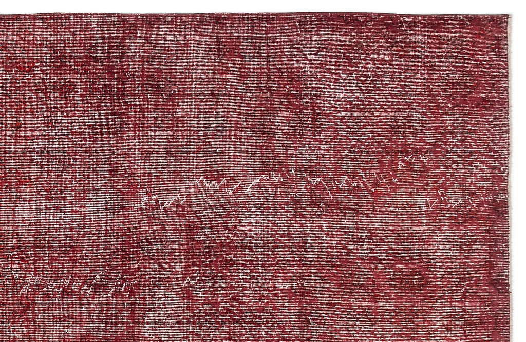 Red Over Dyed Vintage Rug 5'0'' x 10'8'' ft 153 x 325 cm
