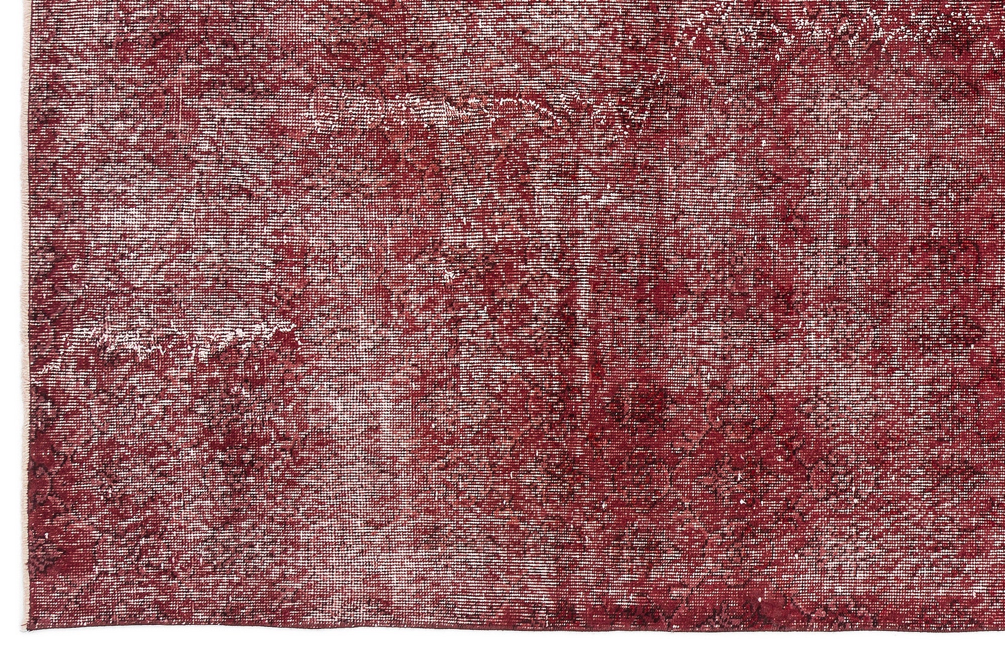 Red Over Dyed Vintage Rug 5'0'' x 10'8'' ft 153 x 325 cm