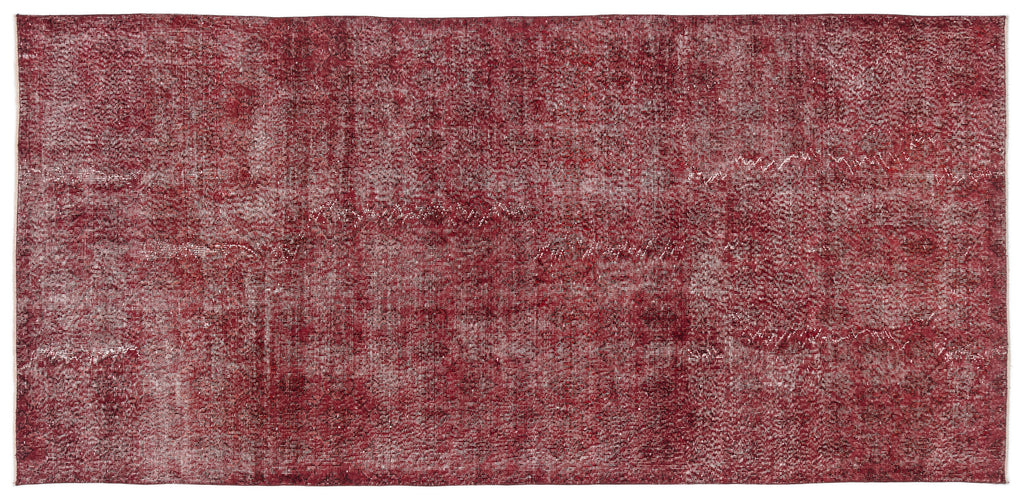 Red Over Dyed Vintage Rug 5'0'' x 10'8'' ft 153 x 325 cm