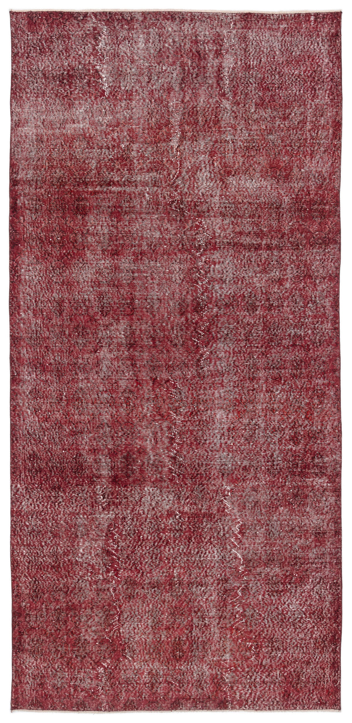 Red Over Dyed Vintage Rug 5&#39;0&#39;&#39; x 10&#39;8&#39;&#39; ft 153 x 325 cm