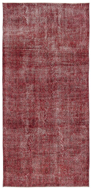 Red Over Dyed Vintage Rug 5'0'' x 10'8'' ft 153 x 325 cm