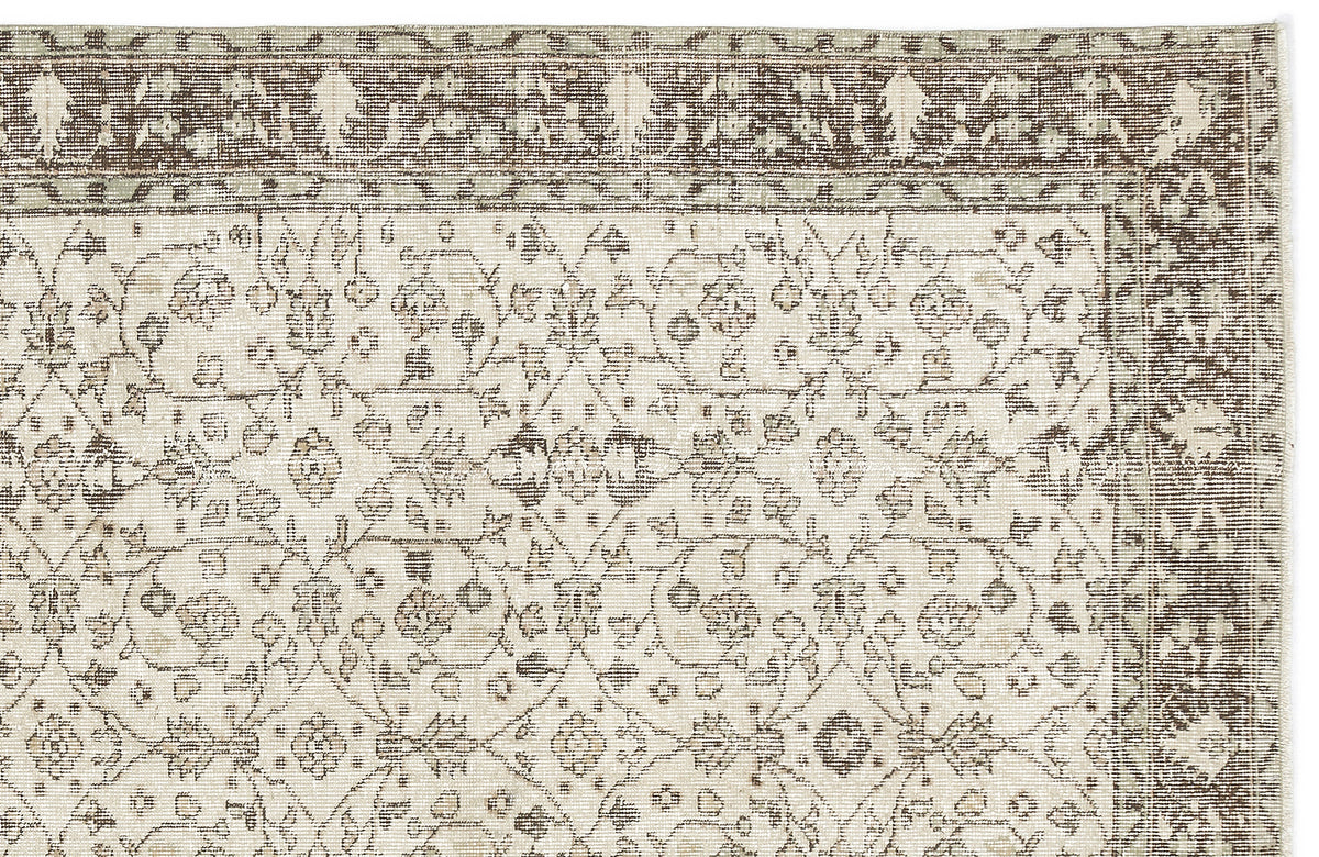 Beige Over Dyed Vintage Rug 5&#39;2&#39;&#39; x 8&#39;8&#39;&#39; ft 157 x 264 cm
