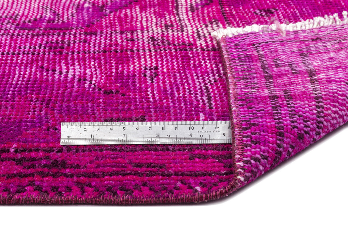 Fuchsia Over Dyed Vintage Rug 5&#39;10&#39;&#39; x 9&#39;10&#39;&#39; ft 179 x 300 cm