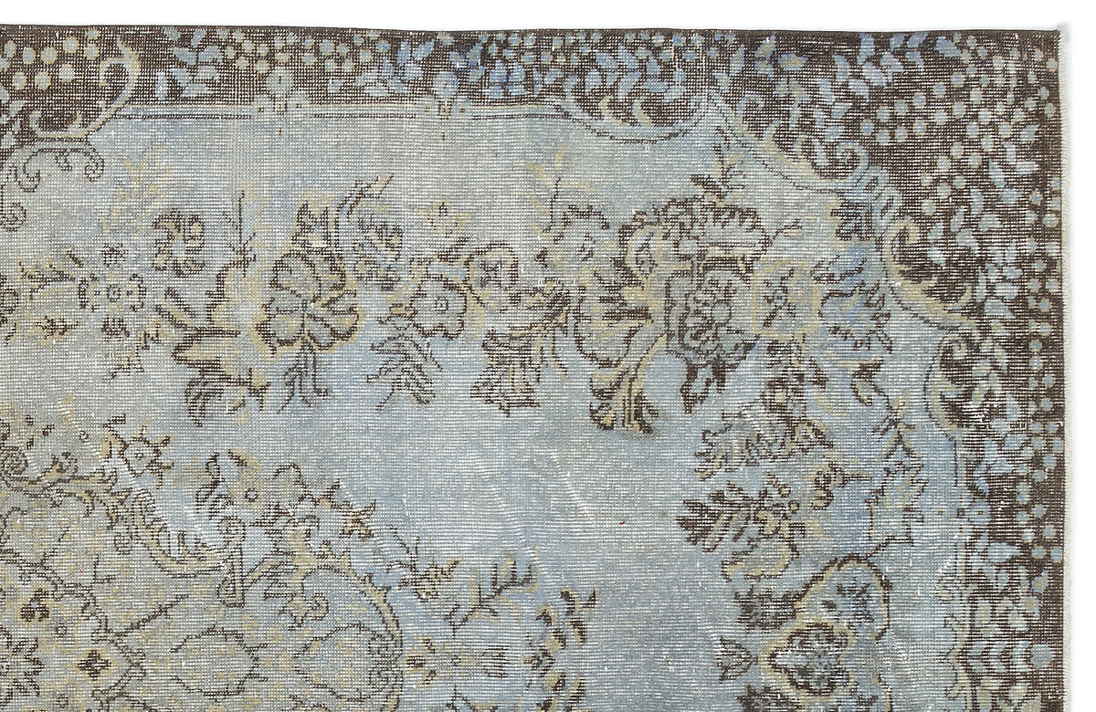 Blue Over Dyed Vintage Rug 5&#39;7&#39;&#39; x 9&#39;7&#39;&#39; ft 171 x 291 cm