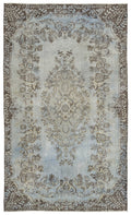 Blue Over Dyed Vintage Rug 5'7'' x 9'7'' ft 171 x 291 cm