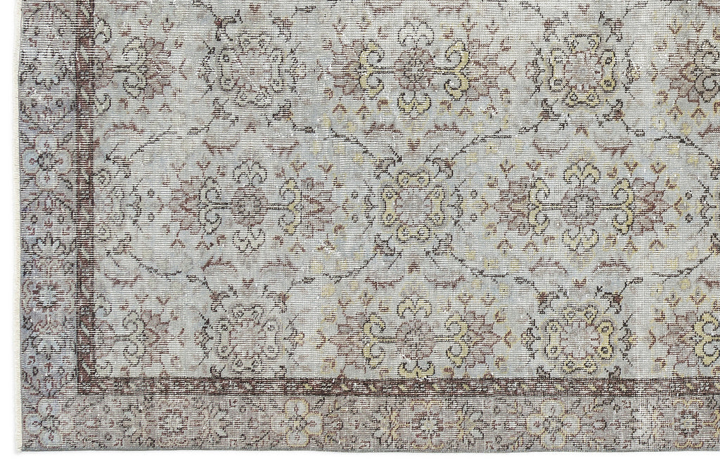 Blue Over Dyed Vintage Rug 5'3'' x 9'1'' ft 161 x 278 cm