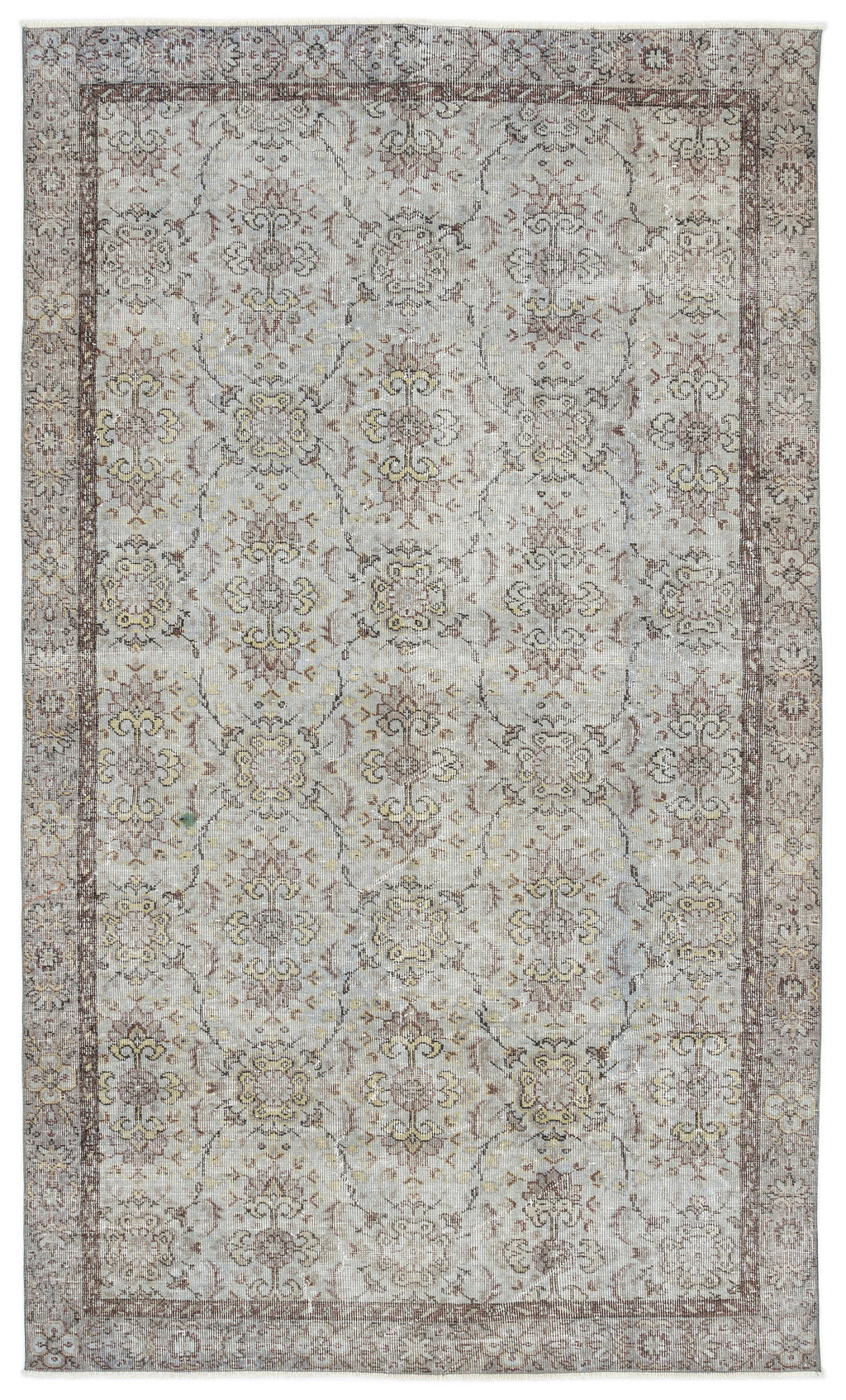 Blue Over Dyed Vintage Rug 5'3'' x 9'1'' ft 161 x 278 cm