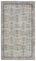 Blue Over Dyed Vintage Rug 5'3'' x 9'1'' ft 161 x 278 cm