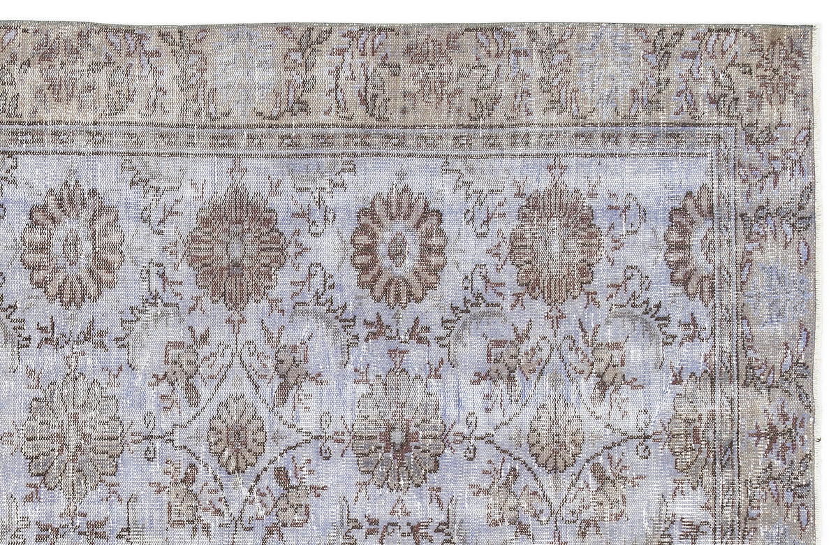 Purple Over Dyed Vintage Rug 4&#39;8&#39;&#39; x 8&#39;4&#39;&#39; ft 143 x 254 cm