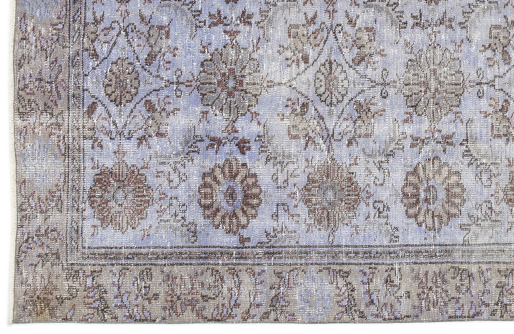 Purple Over Dyed Vintage Rug 4'8'' x 8'4'' ft 143 x 254 cm
