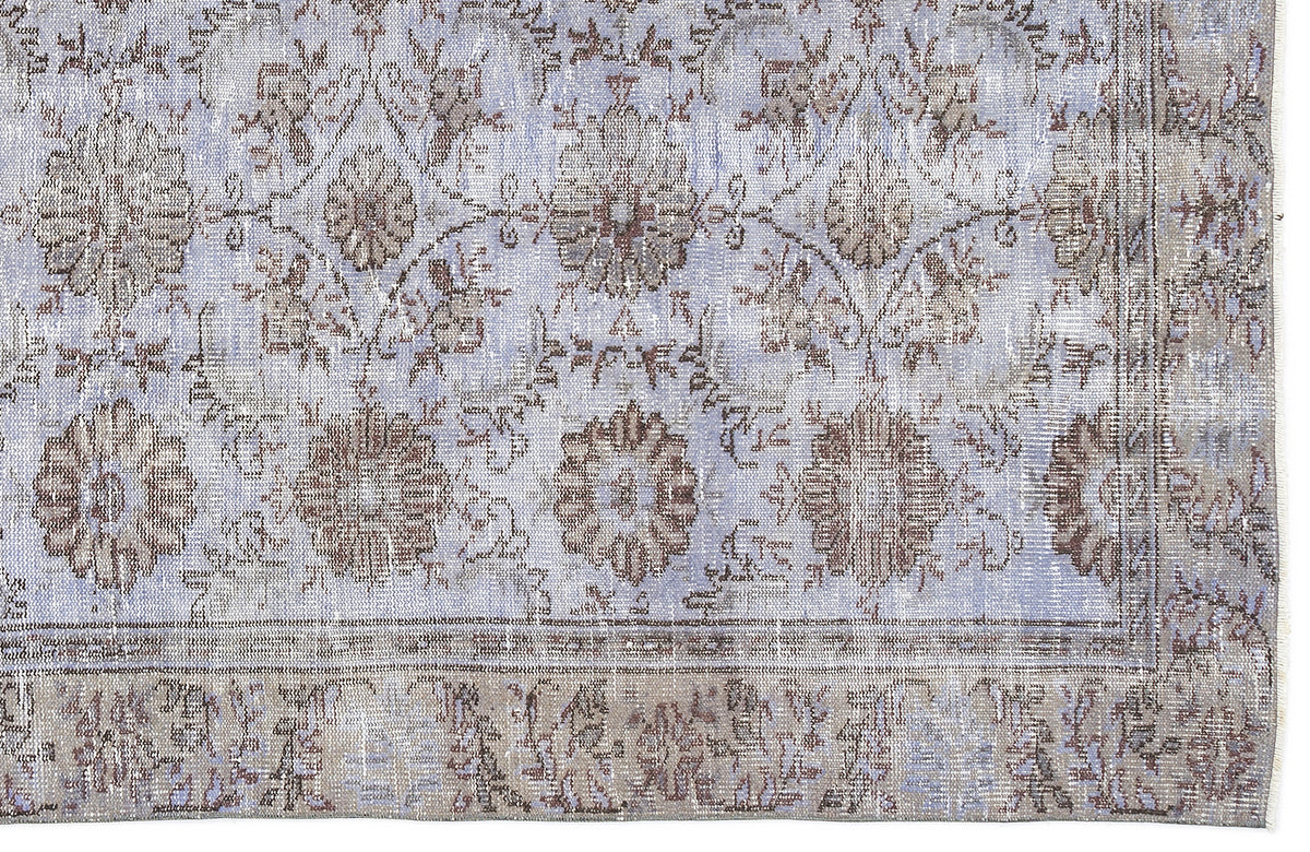 Purple Over Dyed Vintage Rug 4&#39;8&#39;&#39; x 8&#39;4&#39;&#39; ft 143 x 254 cm