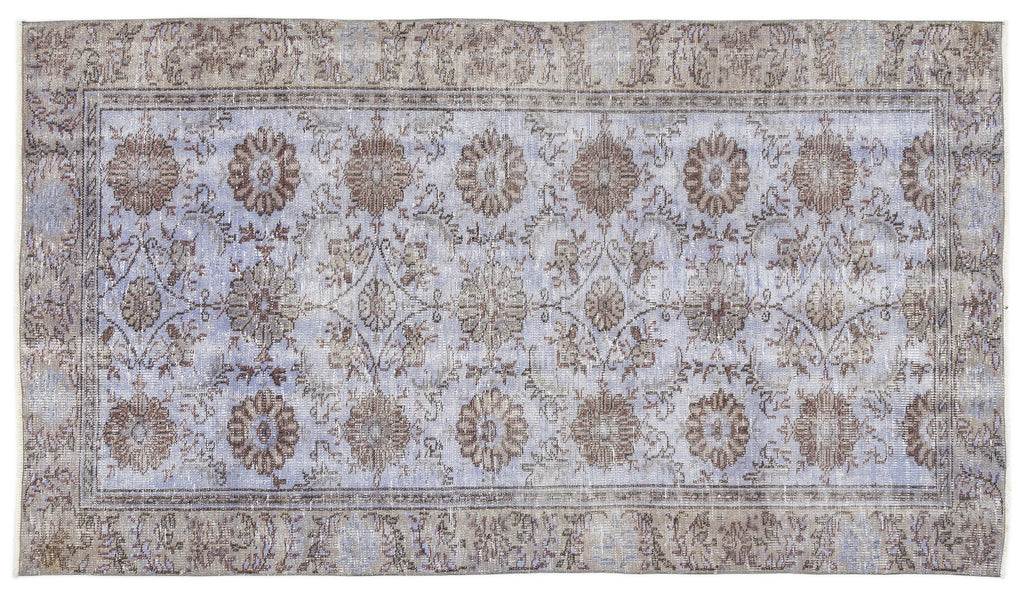 Purple Over Dyed Vintage Rug 4'8'' x 8'4'' ft 143 x 254 cm