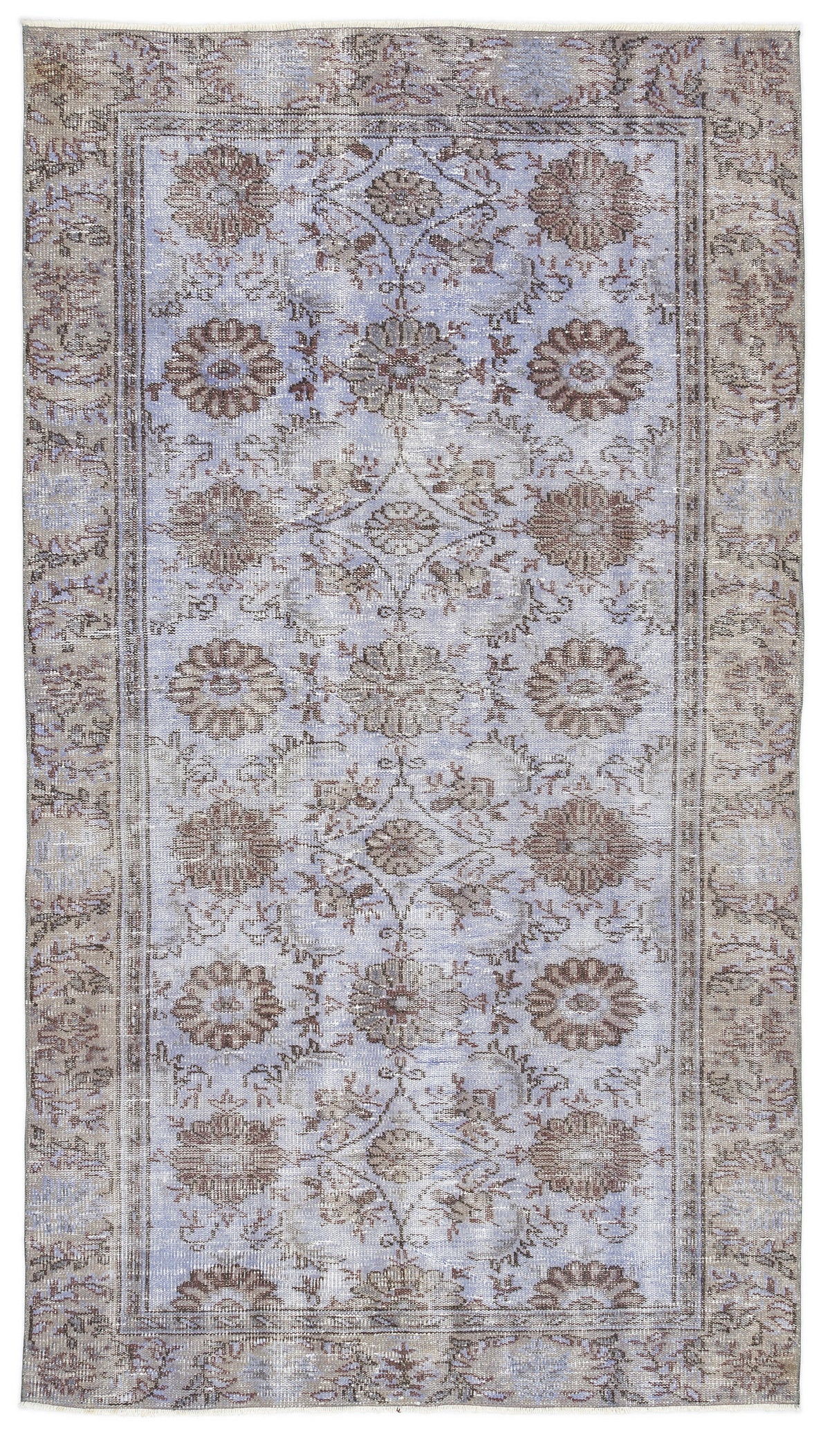 Purple Over Dyed Vintage Rug 4&#39;8&#39;&#39; x 8&#39;4&#39;&#39; ft 143 x 254 cm