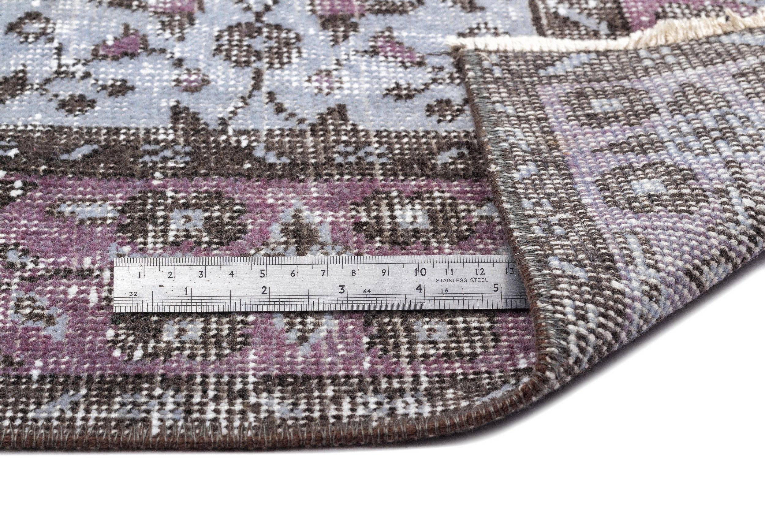 Blue Over Dyed Vintage Rug 5'5'' x 8'10'' ft 164 x 270 cm