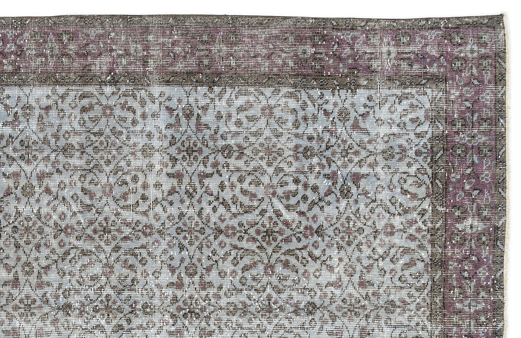 Blue Over Dyed Vintage Rug 5'5'' x 8'10'' ft 164 x 270 cm