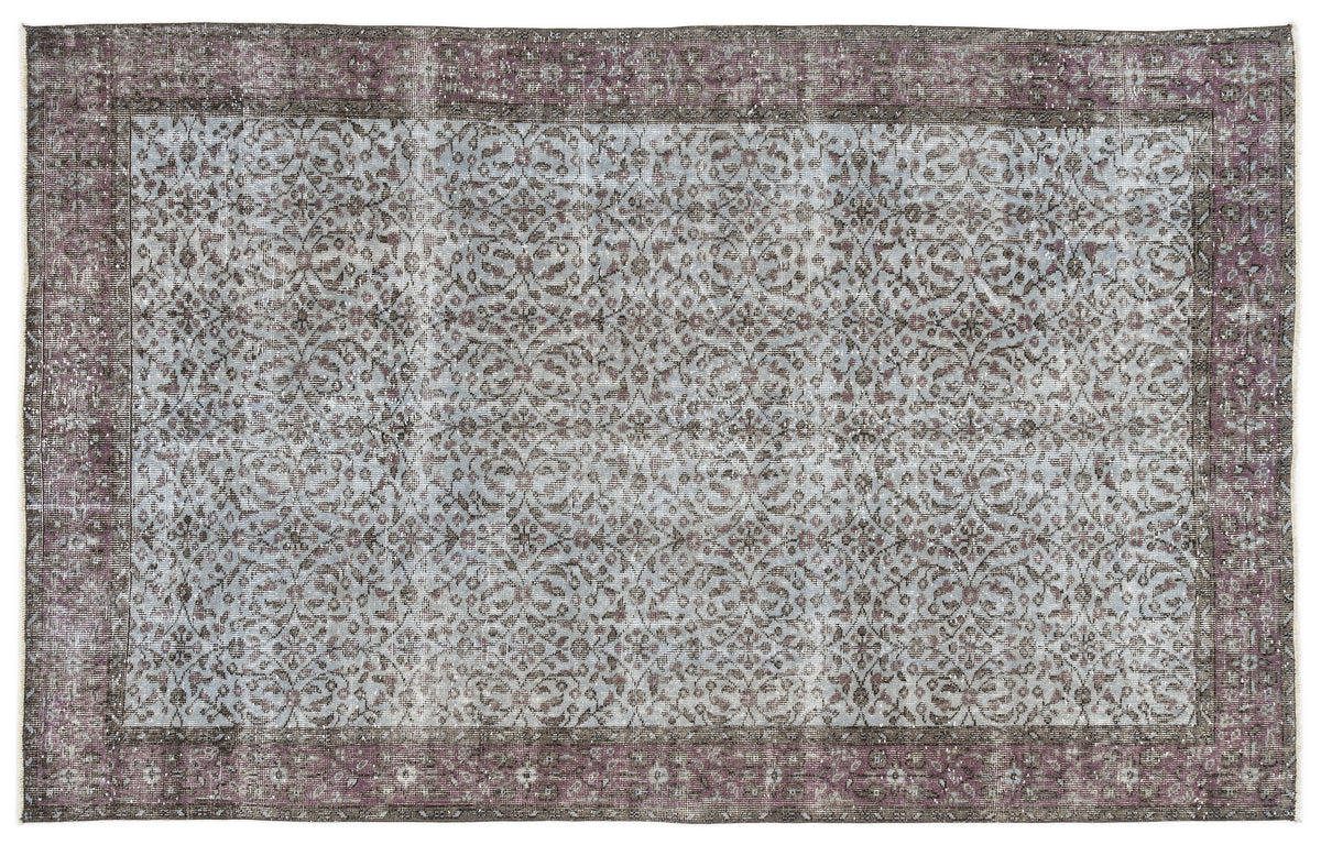 Blue Over Dyed Vintage Rug 5&#39;5&#39;&#39; x 8&#39;10&#39;&#39; ft 164 x 270 cm