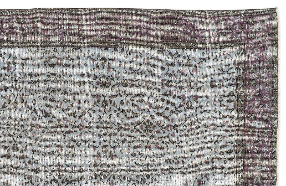 Blue Over Dyed Vintage Rug 5&#39;5&#39;&#39; x 8&#39;10&#39;&#39; ft 164 x 270 cm