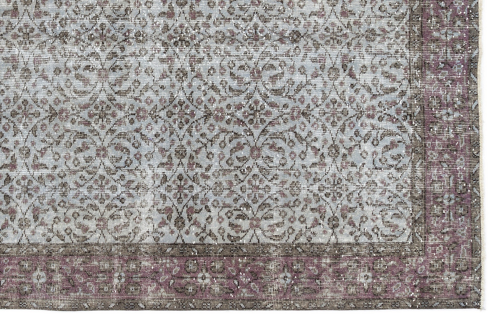 Blue Over Dyed Vintage Rug 5'5'' x 8'10'' ft 164 x 270 cm