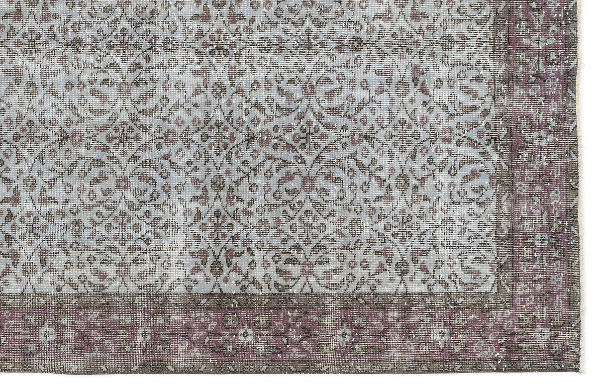 Blue Over Dyed Vintage Rug 5&#39;5&#39;&#39; x 8&#39;10&#39;&#39; ft 164 x 270 cm