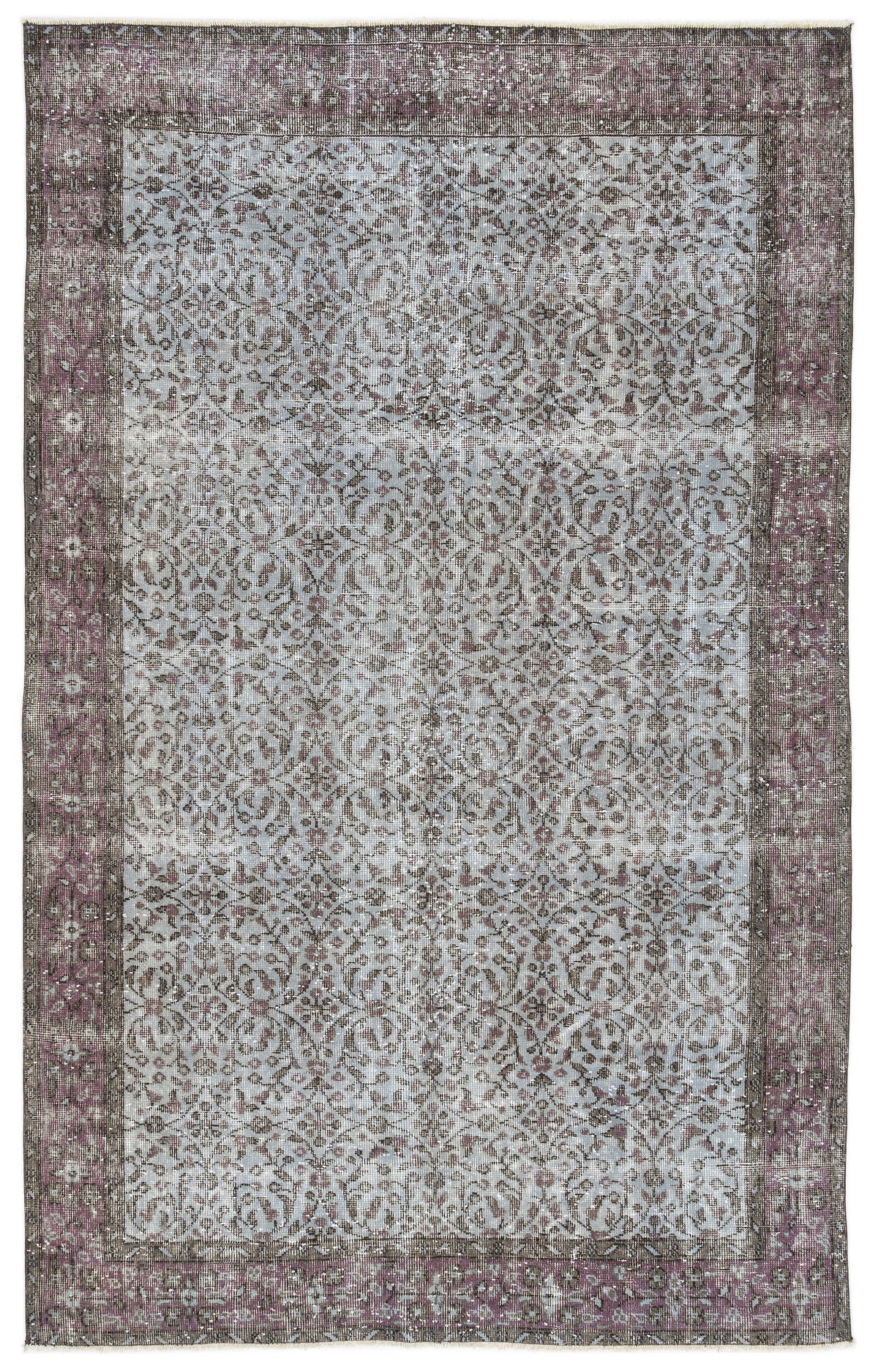 Blue Over Dyed Vintage Rug 5&#39;5&#39;&#39; x 8&#39;10&#39;&#39; ft 164 x 270 cm