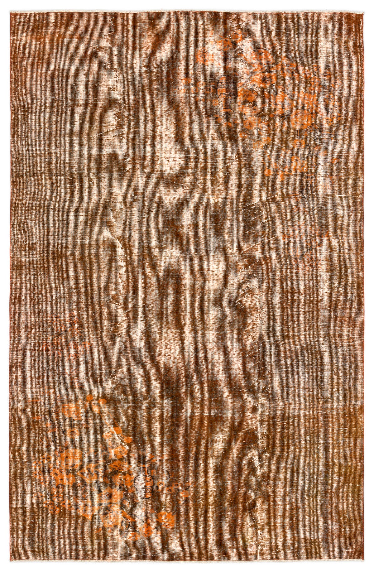Orange Over Dyed Vintage Rug 6&#39;2&#39;&#39; x 9&#39;4&#39;&#39; ft 187 x 284 cm