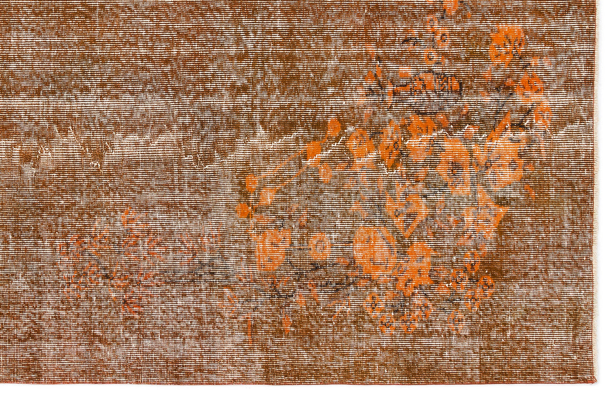 Orange Over Dyed Vintage Rug 6&#39;2&#39;&#39; x 9&#39;4&#39;&#39; ft 187 x 284 cm