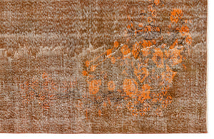 Orange Over Dyed Vintage Rug 6'2'' x 9'4'' ft 187 x 284 cm