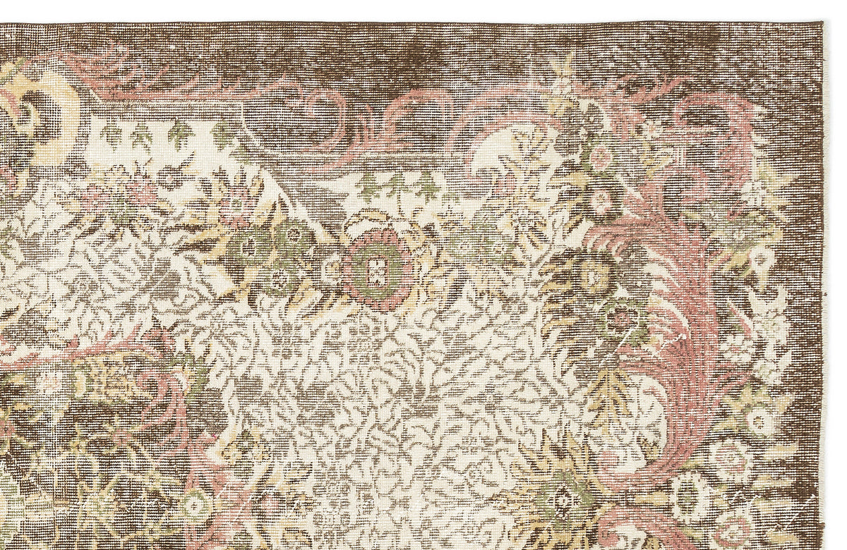 Naturel Over Dyed Vintage Rug 5&#39;8&#39;&#39; x 9&#39;8&#39;&#39; ft 173 x 295 cm