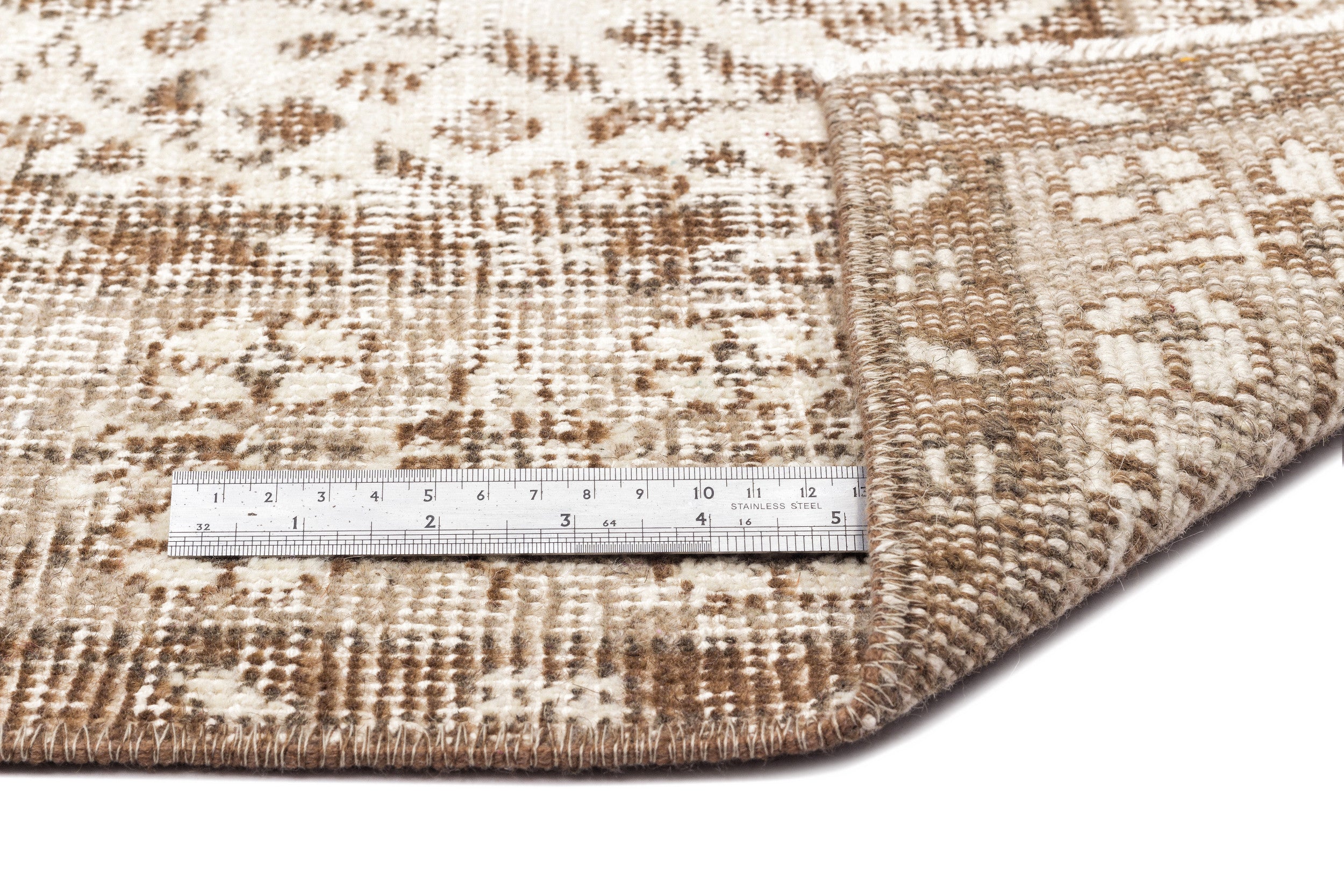 Beige Over Dyed Vintage Rug 5'8'' x 9'7'' ft 173 x 293 cm