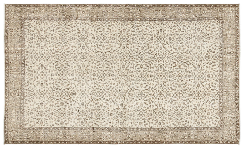 Beige Over Dyed Vintage Rug 5'8'' x 9'7'' ft 173 x 293 cm