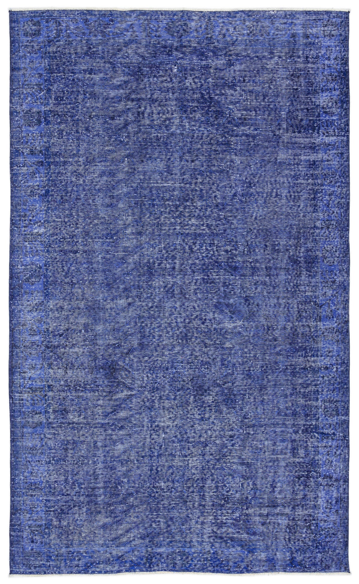Blue Over Dyed Vintage Rug 5&#39;5&#39;&#39; x 8&#39;11&#39;&#39; ft 164 x 273 cm