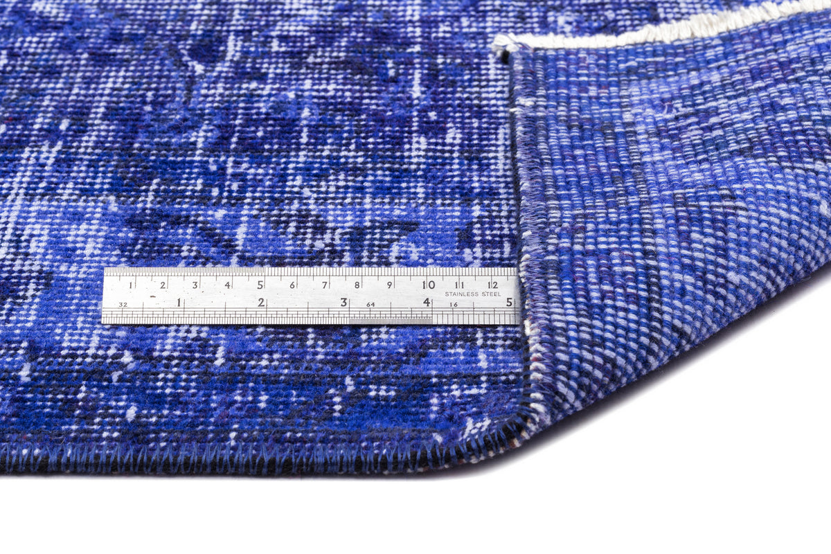 Blue Over Dyed Vintage Rug 5&#39;5&#39;&#39; x 8&#39;11&#39;&#39; ft 164 x 273 cm