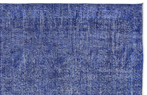 Blue Over Dyed Vintage Rug 5'5'' x 8'11'' ft 164 x 273 cm