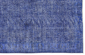 Blue Over Dyed Vintage Rug 5'5'' x 8'11'' ft 164 x 273 cm