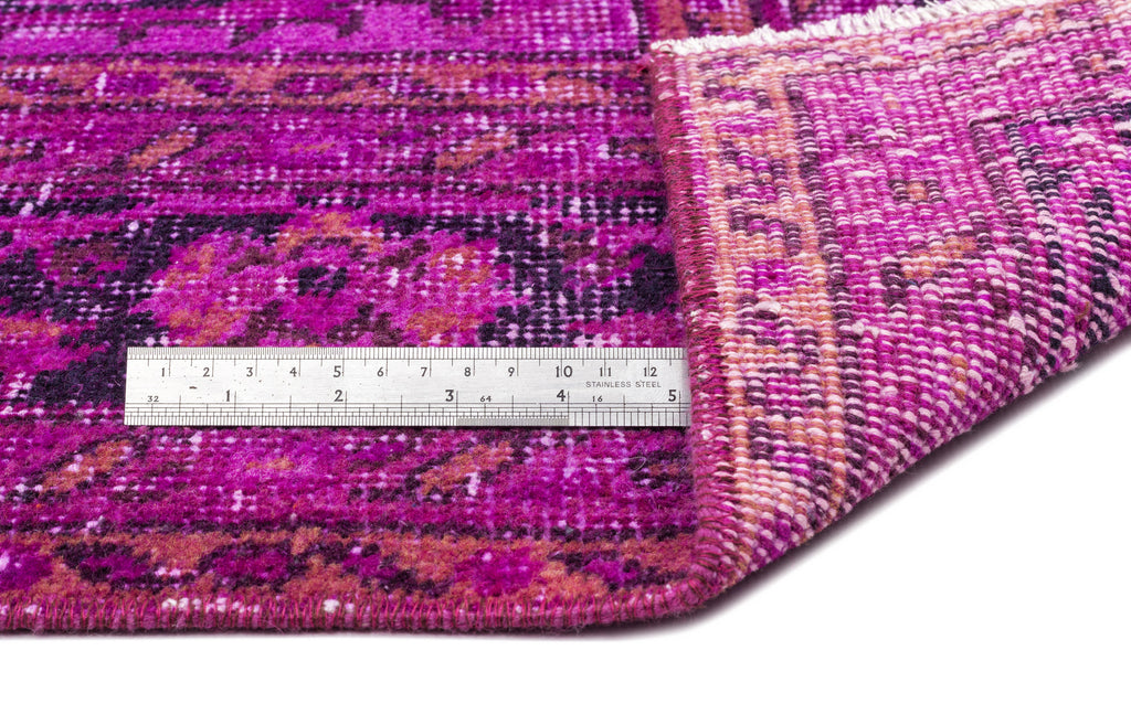 Fuchsia Over Dyed Vintage Rug 5'7'' x 9'4'' ft 171 x 285 cm