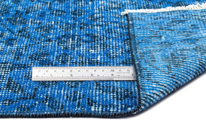 Turquoise  Over Dyed Vintage Rug 5'8'' x 9'0'' ft 173 x 275 cm