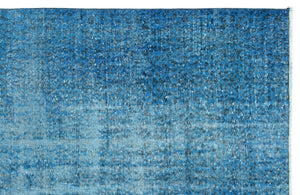 Turquoise  Over Dyed Vintage Rug 5'8'' x 9'0'' ft 173 x 275 cm
