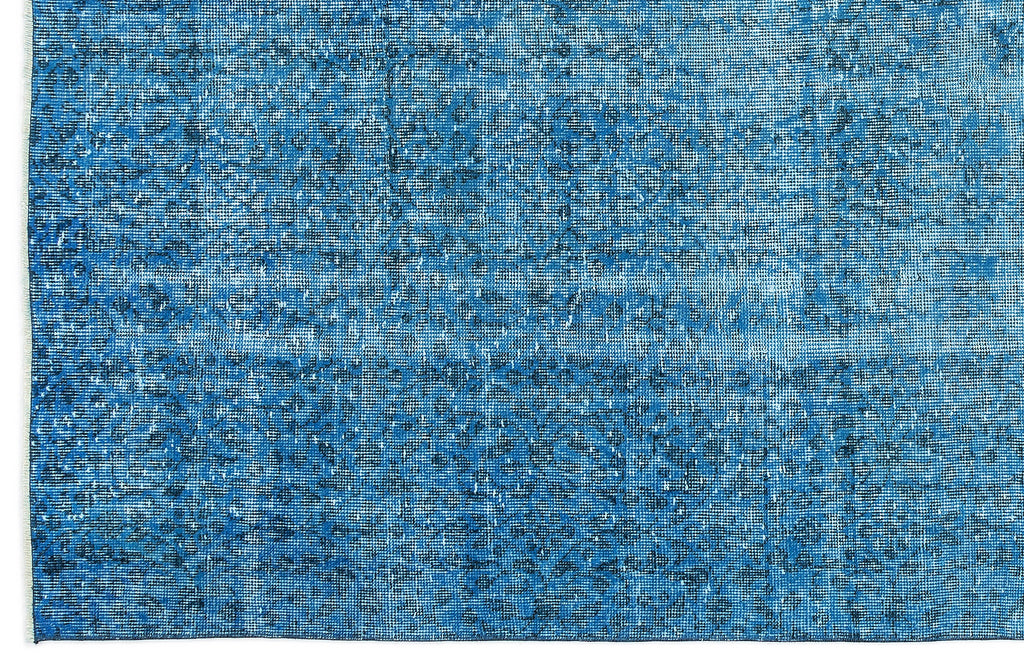 Turquoise  Over Dyed Vintage Rug 5'8'' x 9'0'' ft 173 x 275 cm