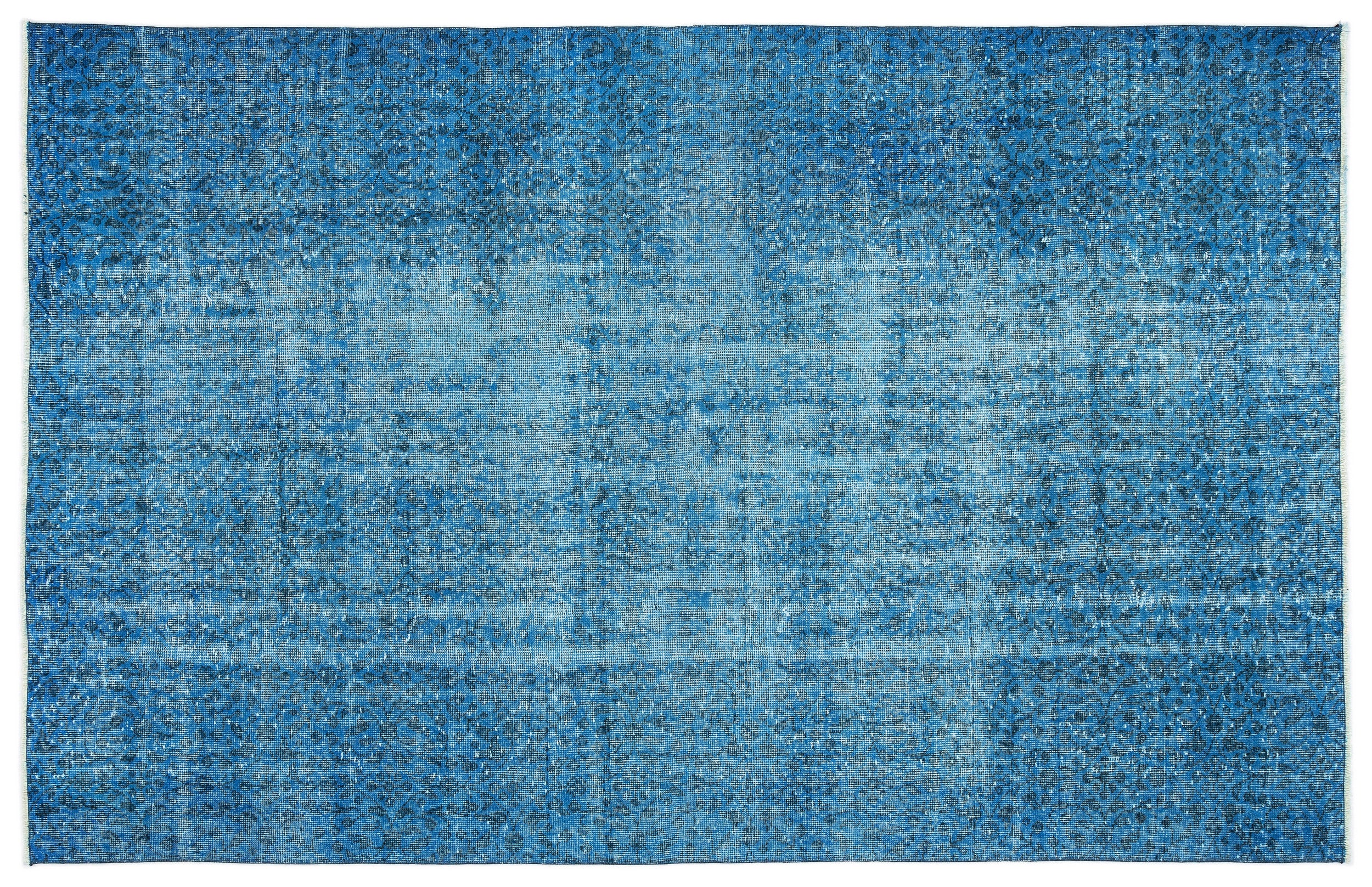 Turquoise  Over Dyed Vintage Rug 5'8'' x 9'0'' ft 173 x 275 cm