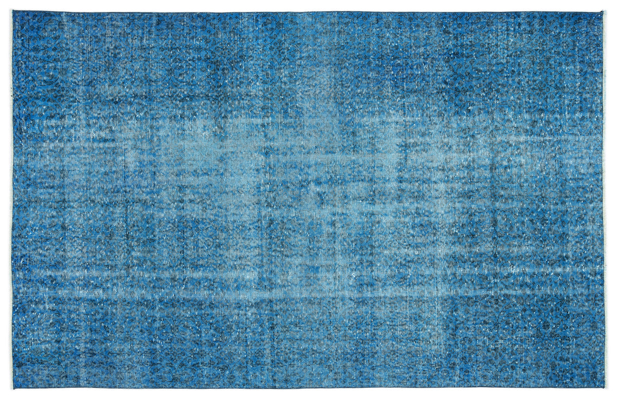 Turquoise  Over Dyed Vintage Rug 5&#39;8&#39;&#39; x 9&#39;0&#39;&#39; ft 173 x 275 cm