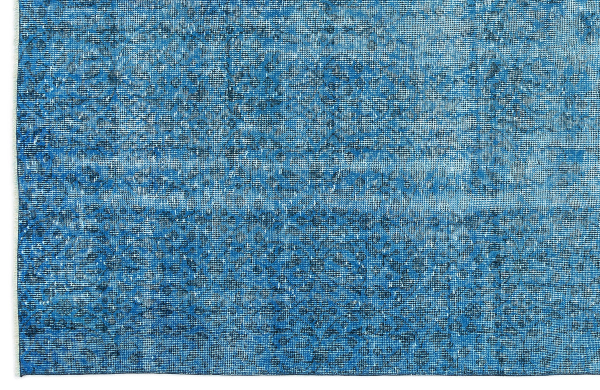 Turquoise  Over Dyed Vintage Rug 5&#39;8&#39;&#39; x 9&#39;0&#39;&#39; ft 173 x 275 cm