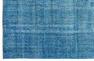 Turquoise  Over Dyed Vintage Rug 5'8'' x 9'0'' ft 173 x 275 cm