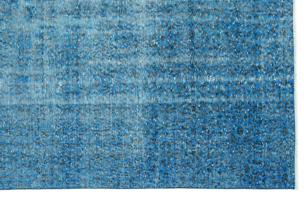 Turquoise  Over Dyed Vintage Rug 5'8'' x 9'0'' ft 173 x 275 cm