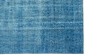Turquoise  Over Dyed Vintage Rug 5'8'' x 9'0'' ft 173 x 275 cm