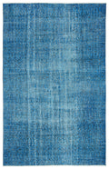 Turquoise  Over Dyed Vintage Rug 5'8'' x 9'0'' ft 173 x 275 cm